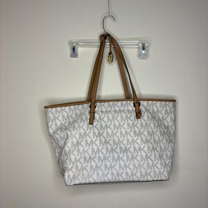 Large Michael Kors Jet Set Monogram MK Logo Bag Tote Baby Diaper Satchel Handbag